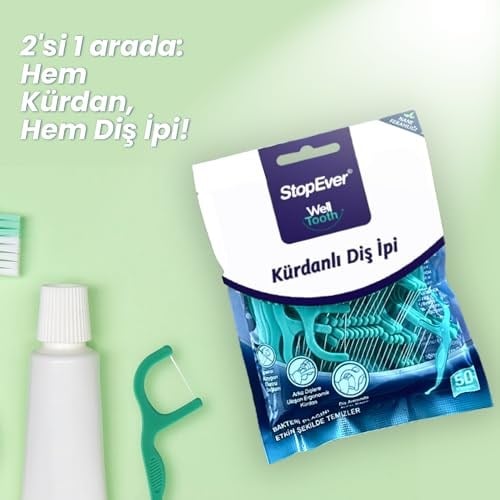 Stopever Nane Ferahlığı Kürdanlı Diş İpi 6lı Paket 300 Adet (6 X 50 Adet)