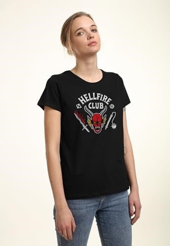 Stranger Things Hellfire Club kısa kollu tişört Tişört Kadın
