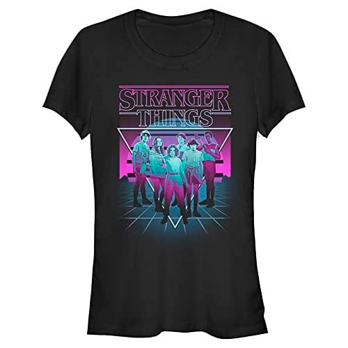Stranger Things Neon Grup Bisiklet Yaka Tişört Kadın