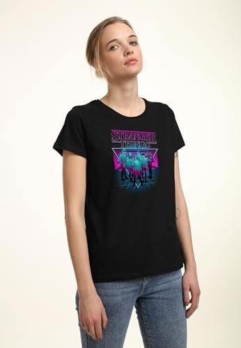 Stranger Things Neon Grup Bisiklet Yaka Tişört Kadın