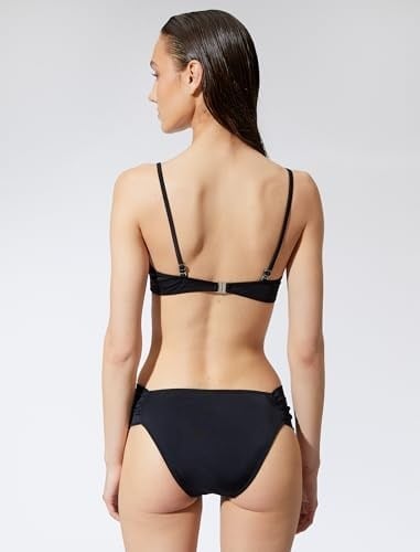 Straplez Bikini Üstü Kaplı Drape Detaylı