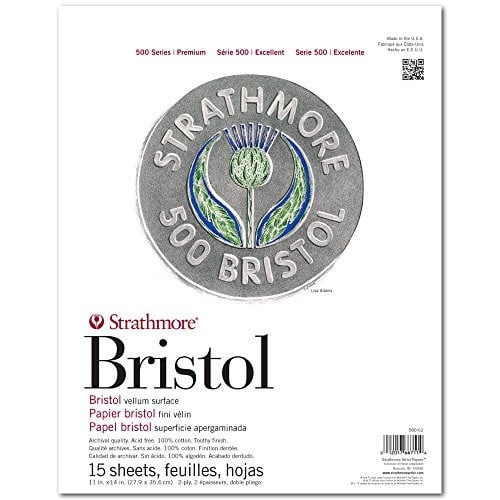 Strathmore (580-62 500 Serisi Bristol, 2 Katmanlı Parşömen Yüzeyi, 27,9 x 35,6 cm, Beyaz, 15 Yaprak - Seçenekler: 11x17, 11
