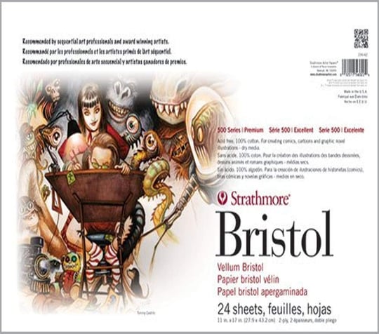 Strathmore (580-62 500 Serisi Bristol, 2 Katmanlı Parşömen Yüzeyi, 27,9 x 35,6 cm, Beyaz, 15 Yaprak - Seçenekler: 11x17, 11