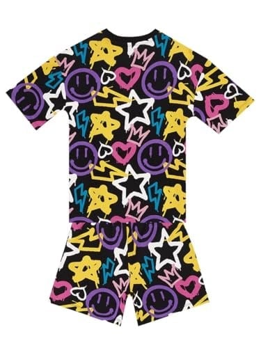 Street Style Kız Çocuk T-shirt Şort Takım