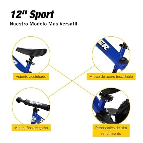 Strider - 12 spor denge bisikleti, 18 aydan 5 yaşa kadar, mavi