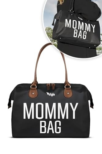Stylo Bebek Bakım Kadın Omuz Çantası + Popi Anne Kadın Sırt Çantası Termos Çanta Hediye (POPİMOMMYSİYAH)