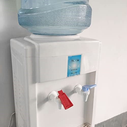 Su Soğutucu Musluk 2 ADET Beyaz Plastik Su Soğutucu Musluklar Yeniden Kullanılabilir Musluk Sızdırmaz Su İçecek Kolu Dökme Valfi Su Tabağı Su Musluğu Mavi ve Kırmızı (Kırmızı Güvenlik Kilidi)