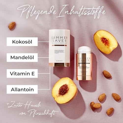 SUMMERSAVER Kadın yara önleyici çubuk, yara sürtünmelerine karşı uzun süreli ve etkili koruma, dermatolojik olarak test edilmiştir, SUMMERSAVER alüminyum içermez, PEG içermez, vegan, hayvanlar