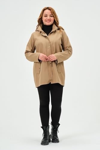 SUMRU MEVSİMLİK BÜYÜK BEDEN KADIN POLYESTER KADIN TRENÇKOT MONT