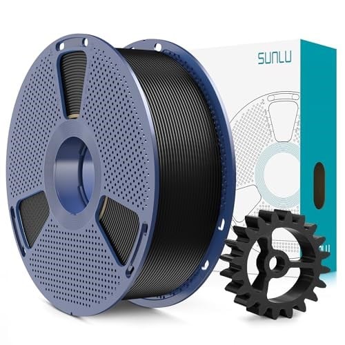 SUNLU PLA+2.0 3 Boyutlu Yazıcı Filamenti, Yükseltme PLA+ 1,75 mm, Daha Sağlam ve Daha Güçlü, Düzgün Sargılı, Boyutsal Doğruluk +/- 0,02 mm, 1 KG Makara (2,2 lbs), Siyah - Seçenekler: 1 kg, 1KG