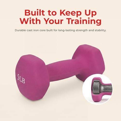 Sunny Health & Fitness Neopren Kaplamalı Altıgen Şekilli Dambıl Kaymaz Fitness Ağırlıkları Ev Spor Salonu Egzersizi, Tüm Vücut Egzersizi Kuvvet Geliştirme, Kilo Kaybı, Çiftler halinde satılır