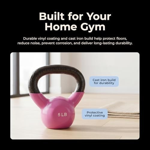 Sunny Health & Fitness Vinil Kaplamalı Kettlebell, Güç Ağırlık Antrenmanı ve Savurma Egzersizi için