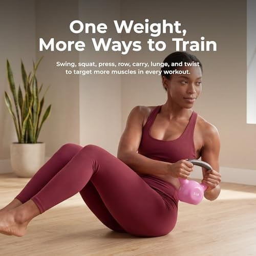 Sunny Health & Fitness Vinil Kaplamalı Kettlebell, Güç Ağırlık Antrenmanı ve Savurma Egzersizi için