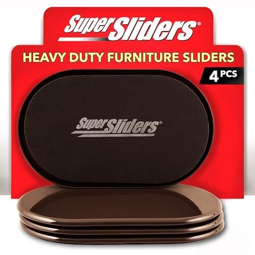Super Sliders 4724095N Tekrar Kullanılabilir XL Halı İçin Ağır Mobilya Taşıyıcıları Hızlı ve Kolay Bir Şekilde Her Eşyayı Taşıır, Kahverengi, 4lü Paket