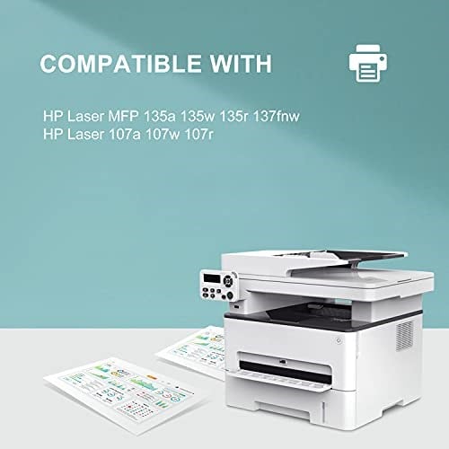 Superpage HP 106A W1106A Toner Kartuşları için Değiştirmeleri HP Lazer MFP 135A 135W 135R 137FNW HP Lazer 107A 107W 107R Lazer Stampanti, 1 Packung Drucke 1000 Sayfa, Siyah