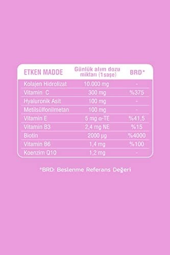 Supra Protein Collagen Beauty Formula 28 Saşe Toz Kolajen Takviyesi- Tip 1&3-28 Günlük Kür