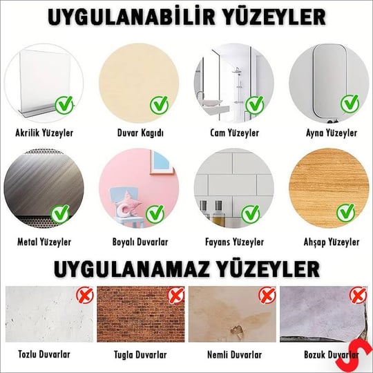 SüSLe Bebek ve Parti Deniz Canlıları Aynalı Duvar Stickerı, 33cm x 33cm