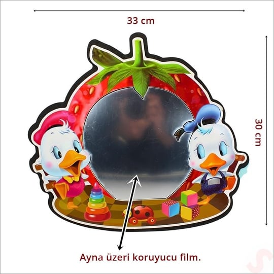SüSLe Bebek ve Parti Donald Duck Aynalı Duvar Stickerı, 33cm x 30cm