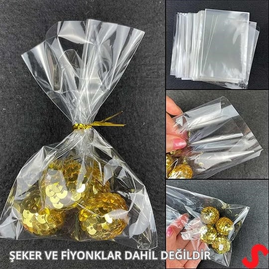 SüSLe Bebek ve Parti Kurabiye Şeker Poşeti 20cm x 10cm - 25 Adet