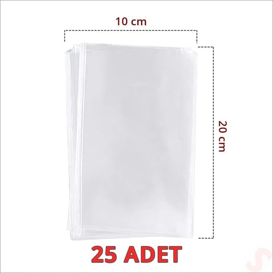 SüSLe Bebek ve Parti Kurabiye Şeker Poşeti 20cm x 10cm - 25 Adet