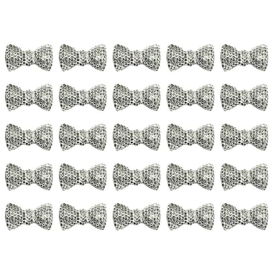 SüSLe Bebek ve Parti Polyester Papyon Fiyonk, 2,0 x 1,0 cm - 25 Adet - GÜMÜŞ