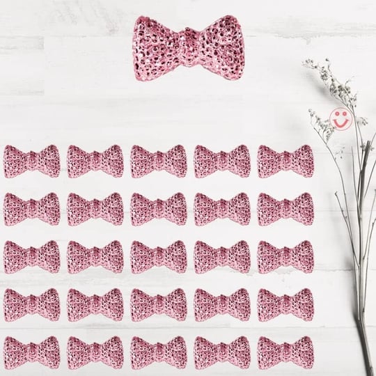 SüSLe Bebek ve Parti Polyester Papyon Fiyonk, 2,0 x 1,0 cm - 25 Adet - PEMBE