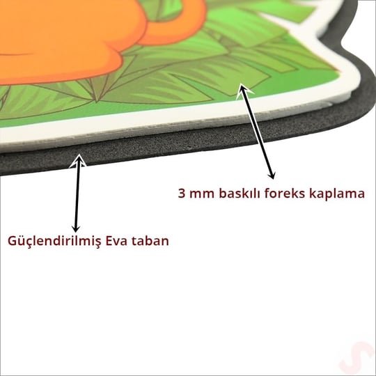 SüSLe Bebek ve Parti Safari Sevimli Hayvanlar Aynalı Duvar Stickerı, 33cm x 30cm