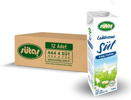 sütas Laktozsuz Süt 1 L (12 adet)