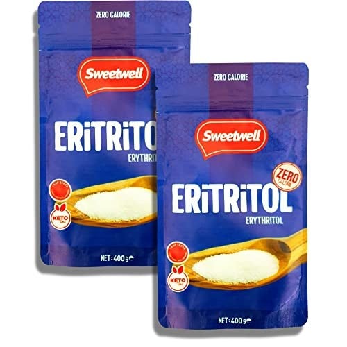 Sweetwell Eritritol Doğal Toz Tatlandırıcı 400 Gr x 2 Adet Sıfır Kalori Keto Diyet Erythritol