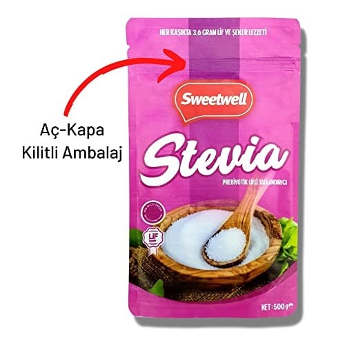 Sweetwell Stevia Prebiyotik Lifli Toz Sofralık Tatlandırıcı 500 Gr x 6 Adet