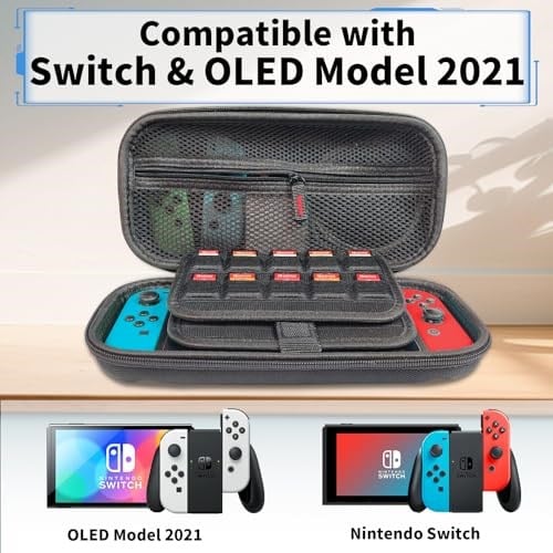 Switch Case, Carrying Case for Nintendo Switch Classic Switch Oled Case Protective Hard Shell Portable Switch Travel Case for Accessories and Games