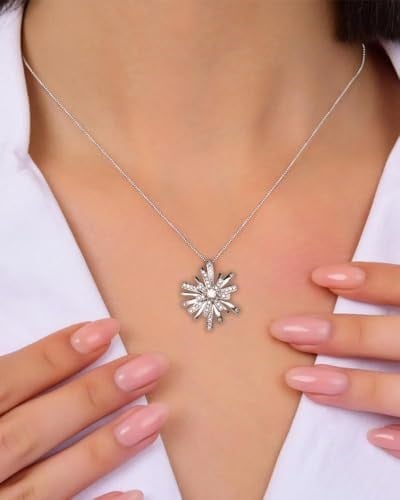 Swr Diamond Seri Elegant Design Kar Tanesi Kadın Gümüş Kolye