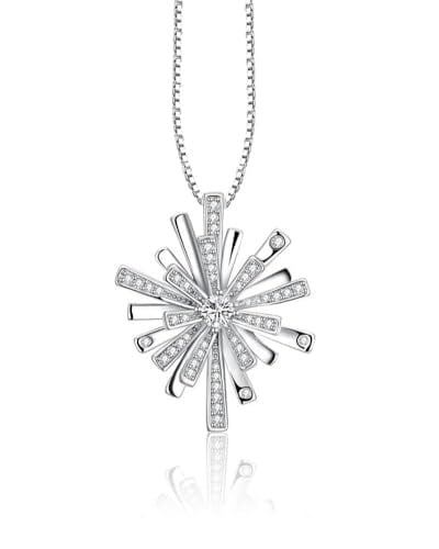 Swr Diamond Seri Elegant Design Kar Tanesi Kadın Gümüş Kolye