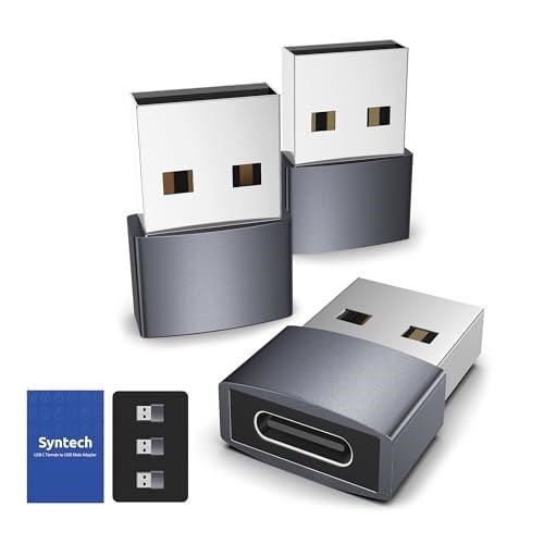 Syntech USB C Kadın - USB Erkek Adaptör 3lü Paket [Seyahat Olması Gerekenler, Alüminyum] USB C - USB Adaptörü, Tip C Şarj Kablosu Güç Dönüştürücü iPhone 17 16 15 Apple Watch AirPods CarPlay ile
