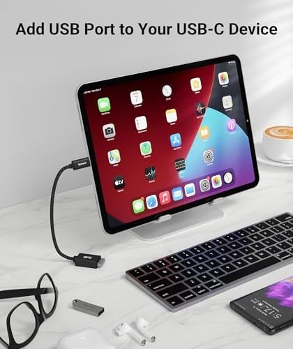Syntech USB-C - USB adaptörü, 2li paket USB-C - USB 3.0, 10Gbps Type-C, Thunderbolt 3 - USB OTG kablosu, iPhone 17/16/15 Pro Max, iPad mini 6, MacBook Pro/Air/Neo ile uyumlu, siyah