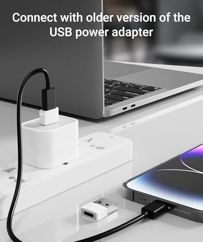 Syntech USB - USB C Adaptörü 4 Paket, Tip C Dişi - USB Erkek Dönüştürücü Güç Şarj Kablosu Adaptörü MagSafe Apple Watch Serisi 10/SE/Ultra 2 iPhone 17 E Air Pro Max AirPods Pro ile Uyumlu, Beyaz