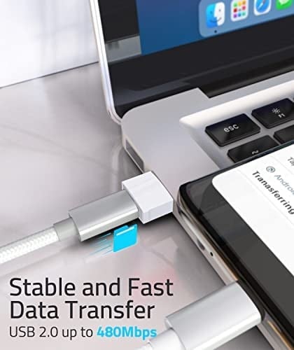 Syntech USB - USB C Adaptörü 4 Paket, Tip C Dişi - USB Erkek Dönüştürücü Güç Şarj Kablosu Adaptörü MagSafe Apple Watch Serisi 10/SE/Ultra 2 iPhone 17 E Air Pro Max AirPods Pro ile Uyumlu, Beyaz