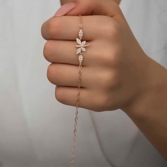 T7198 ​ Gümüş Rose Yusufçuk Kadın Bileklik