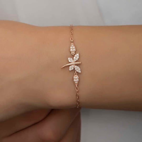 T7198 ​ Gümüş Rose Yusufçuk Kadın Bileklik