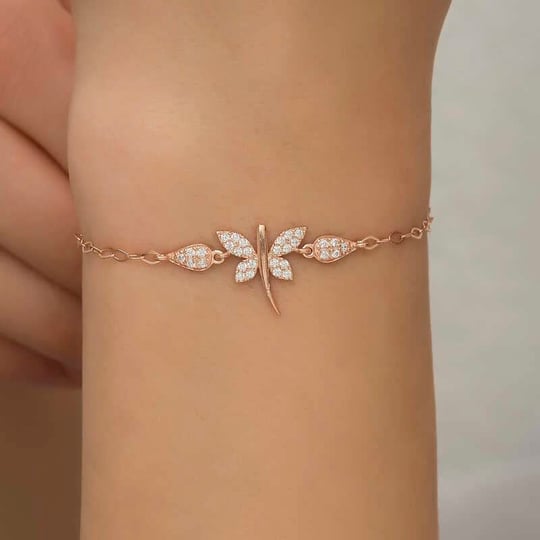 T7198 ​ Gümüş Rose Yusufçuk Kadın Bileklik