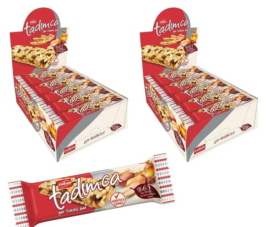 Tadım Yer Fıstıklı Bar,%63 Fıstık İçerikli Atıştırmalık Bar, 30 gr x 40 Adet Kutu