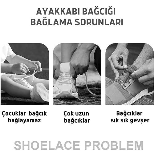 Takbırak Mıknatıslı Lastikli Ayakkabı Bağcığı, Akıllı Bağcık, Bot, Çocuk, Spor Bağcık