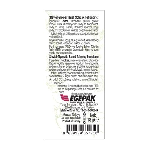 Takita Stevia Tablet Tatlandırıcı 300Ad 18g