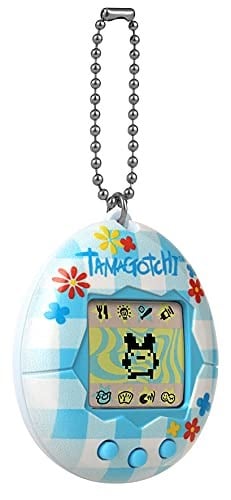 TAMAGOTCHI 42880 Bandai, Gen 2, Çiçek Gingham Kabuk Zincirli Orijinal Sanal Gerçeklik Evcil Hayvan, Çok Renkli