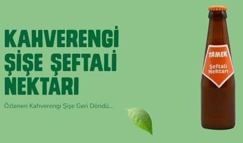 Tamek Kahverengi Şişe Şeftali Nektarı 200 cc x 6 Adet