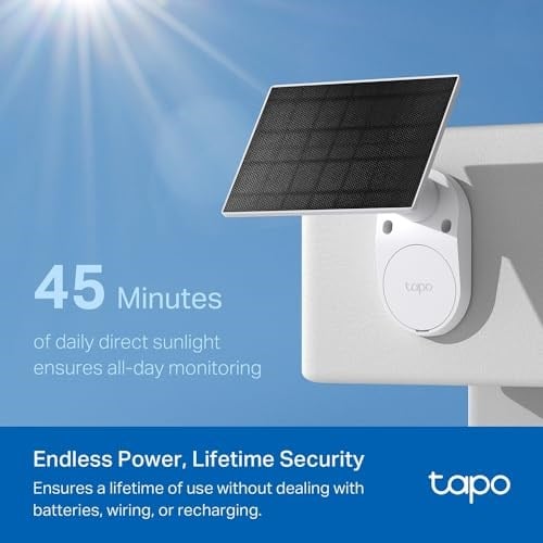 Tapo C410 KIT, 2K 3MP, Renkli Gece Görüşü, Şarj Edilebilir, IP65 Sertifikalı, Yerel/Bulut Depolama, 110° Açılı, Güneş Paneli Dahil, Kablosuz Bataryalı Güvenlik Kamerası Kiti