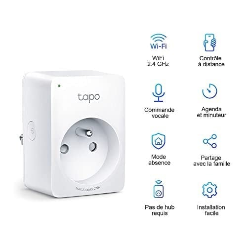 Tapo P100 2-Pack , Akıllı Mini Wi-Fi Soketi, Amazon Alexa ve Google Home ile Çalışır, Uzaktan Kontrol, Cihaz Paylaşımı, Hub Gerekmez