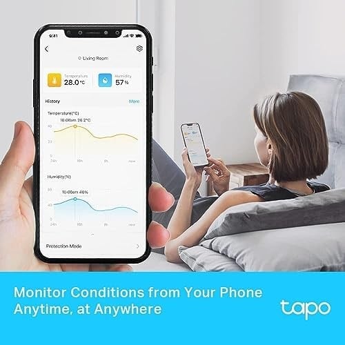 Tapo T315, Akıllı Sıcaklık ve Nem Monitörü, Ücretsiz Veri Depolama, LCD Ekran, Gerçek Zamanlı Bildirimler, Pil Dahildir, Alexa ve Google Home ile Çalışır, Tapo Hub Gereklidir Ayrıca Satılır