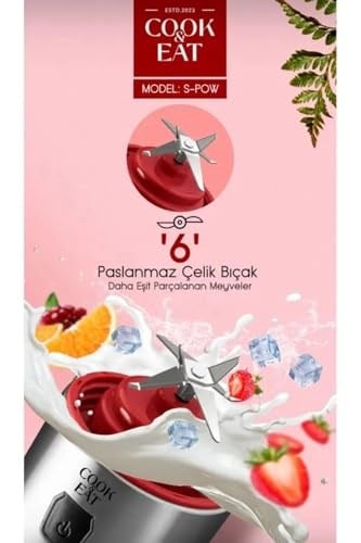 Taşınabilir Metal Kişisel Blender ShakeN Smoothies Blender Keskin Bıçaklı Ekstra Cup