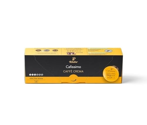 Tchibo Cafissimo Kahve Caffè Crema yumuşak kahve kapsülleri, 10 adet (kahve, yumuşak aromalı yumuşak), sürdürülebilir ve adil ticaret